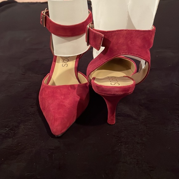 Sole Society Ankle Strap Suede Pointy Toe Heels Sz8 - Picture 2 of 8